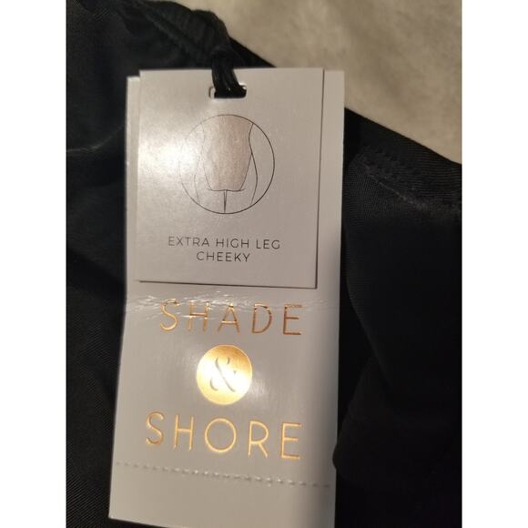 Shade & Shore Plunge Bead Detail Extra High Leg One Piece Swimsuit Women Small - Picture 2 of 9